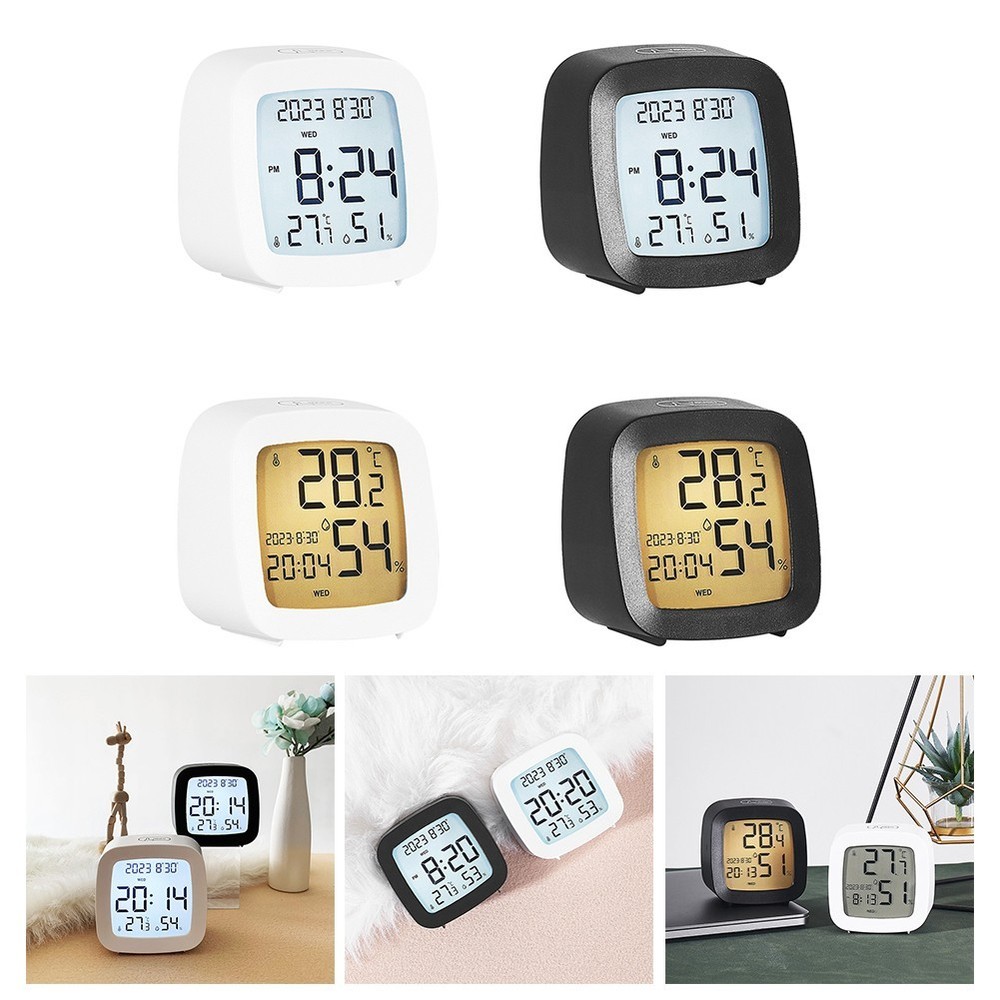 Digital Alarm Clock with Temperature Humidity Voice Activated Backlight Screen