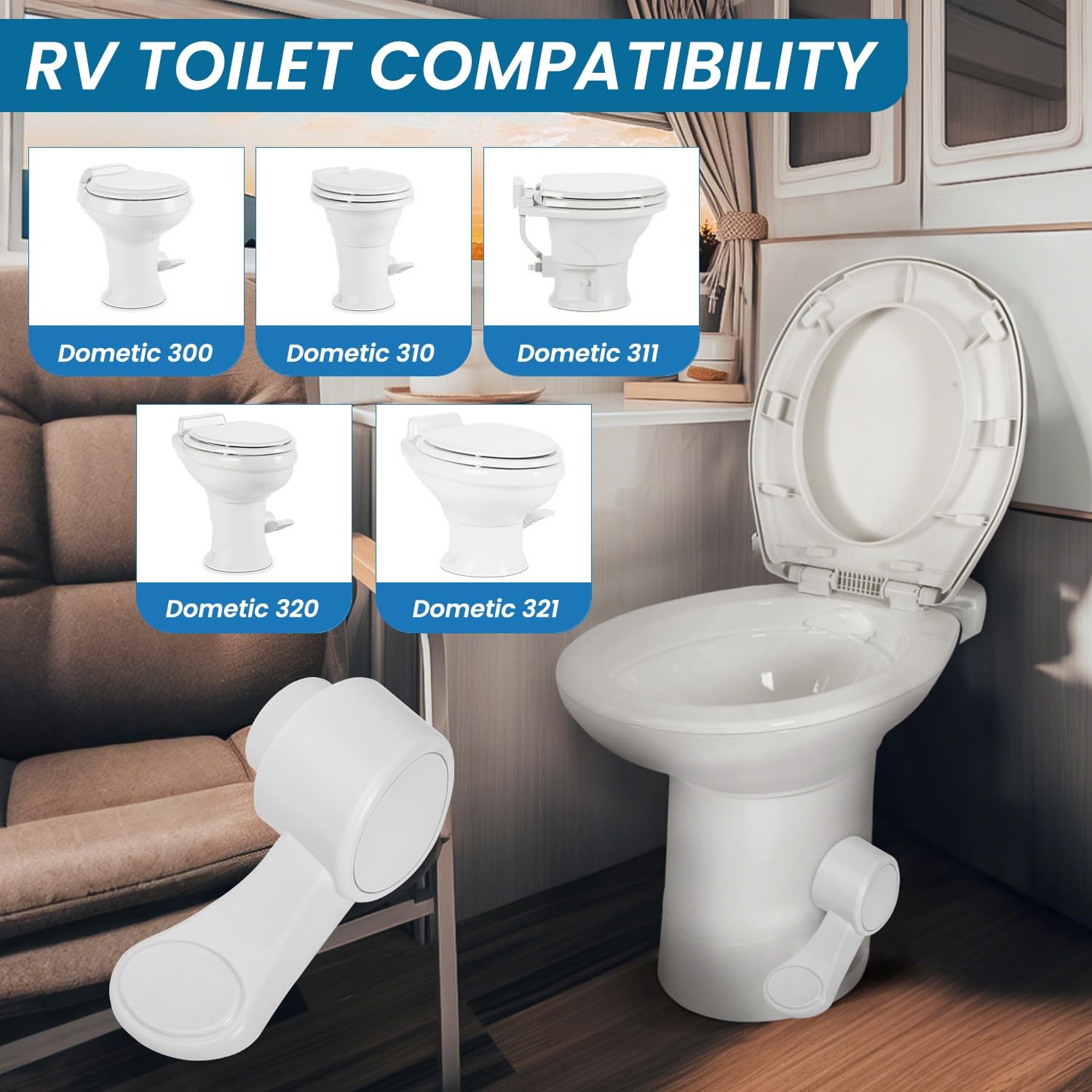 Prosentuo RV Toilet Foot Pedal Replacement Compatible with Dometic 300 310...