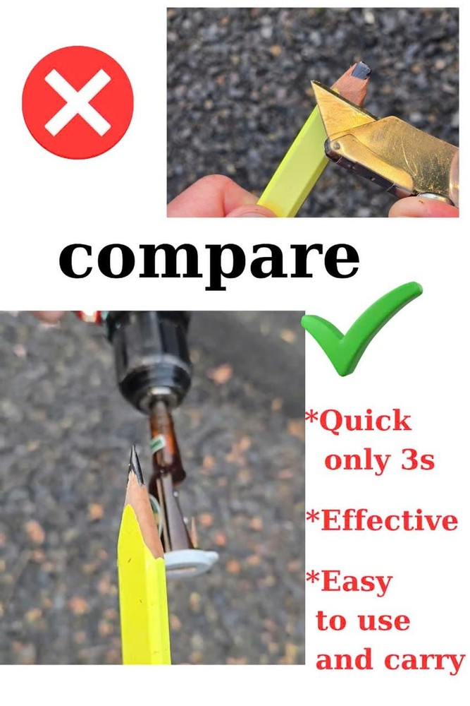 Drill-Powered Carpenter Pencil Sharpener – Fast, Accurate, Heavy-Duty Tool