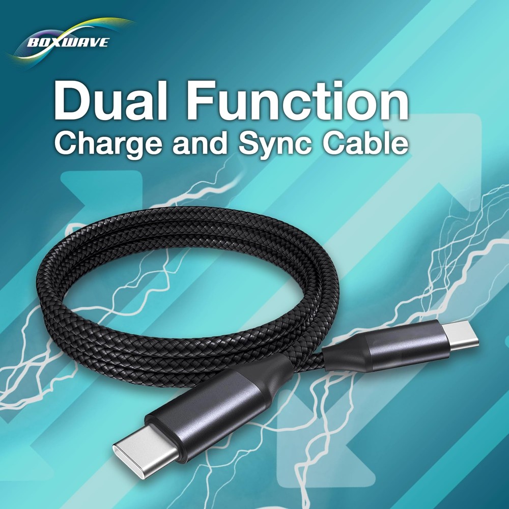BoxWave Cable Compatible with Questyle QP2R - USB Type-C PD Cable, Jet Black