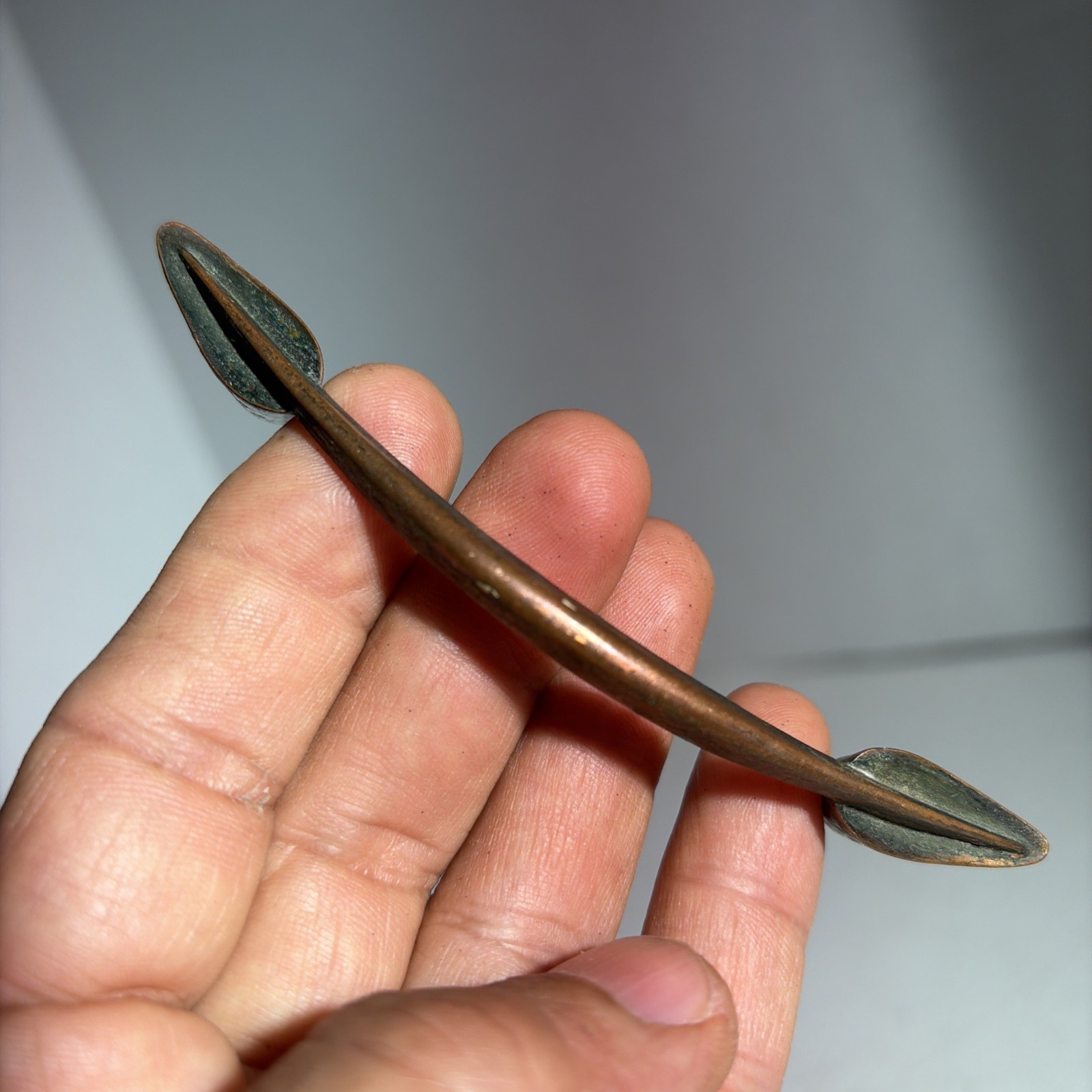 Vintage Single Mid Century Modern Copper Drawer Pull Handle
