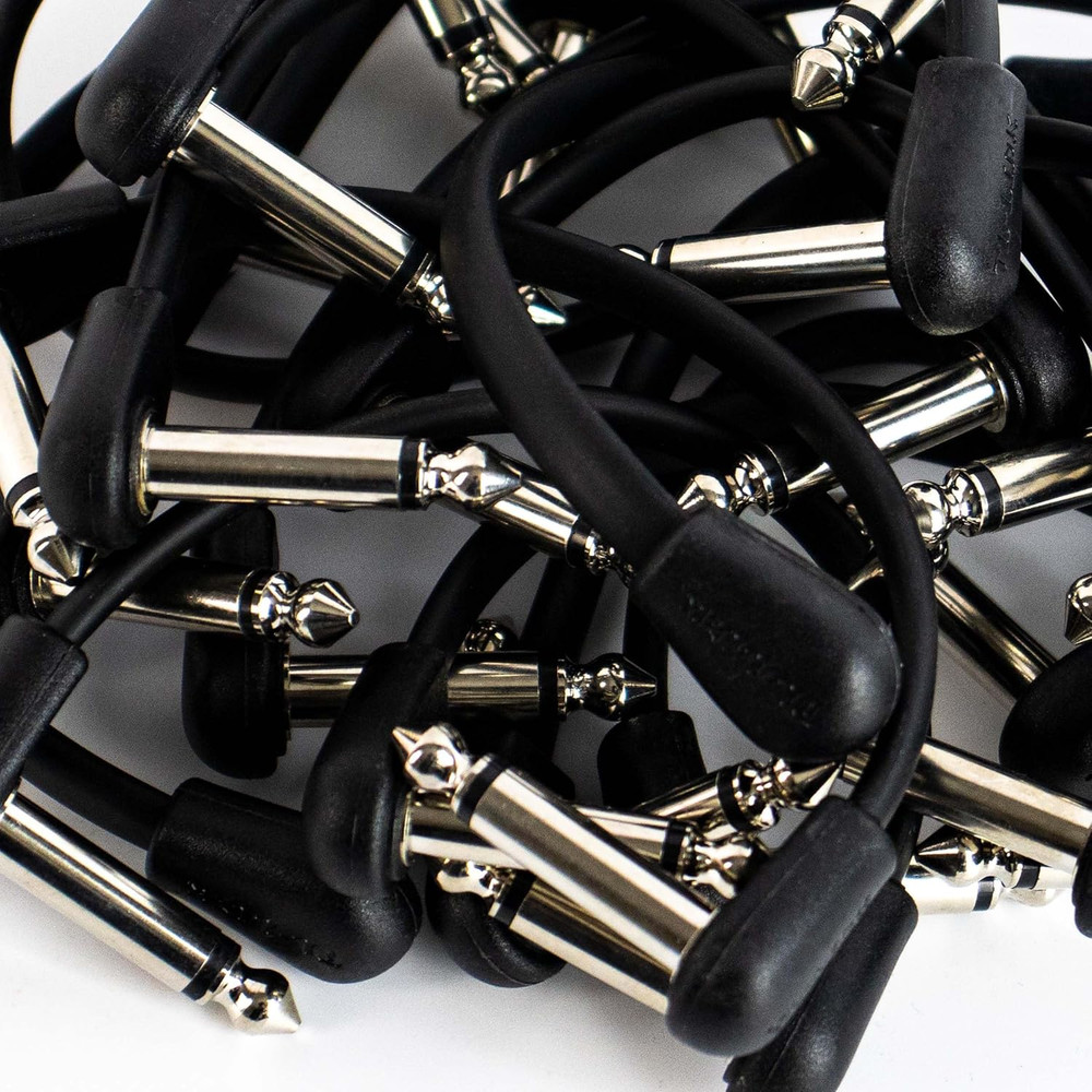 15 Pack Guitar Patch Cable 6" Lenth 1/4" Right Angle TS Instrument Patch Cable