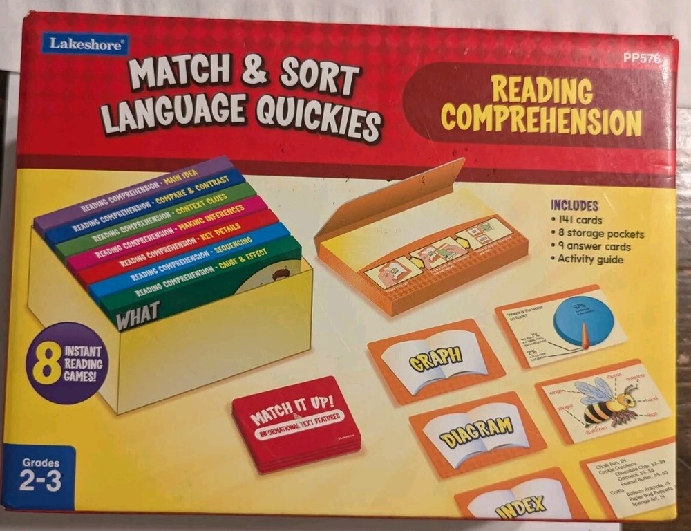 Lakeshore Reading Comprehension Match & Sort Language Quickies Grade 2-3