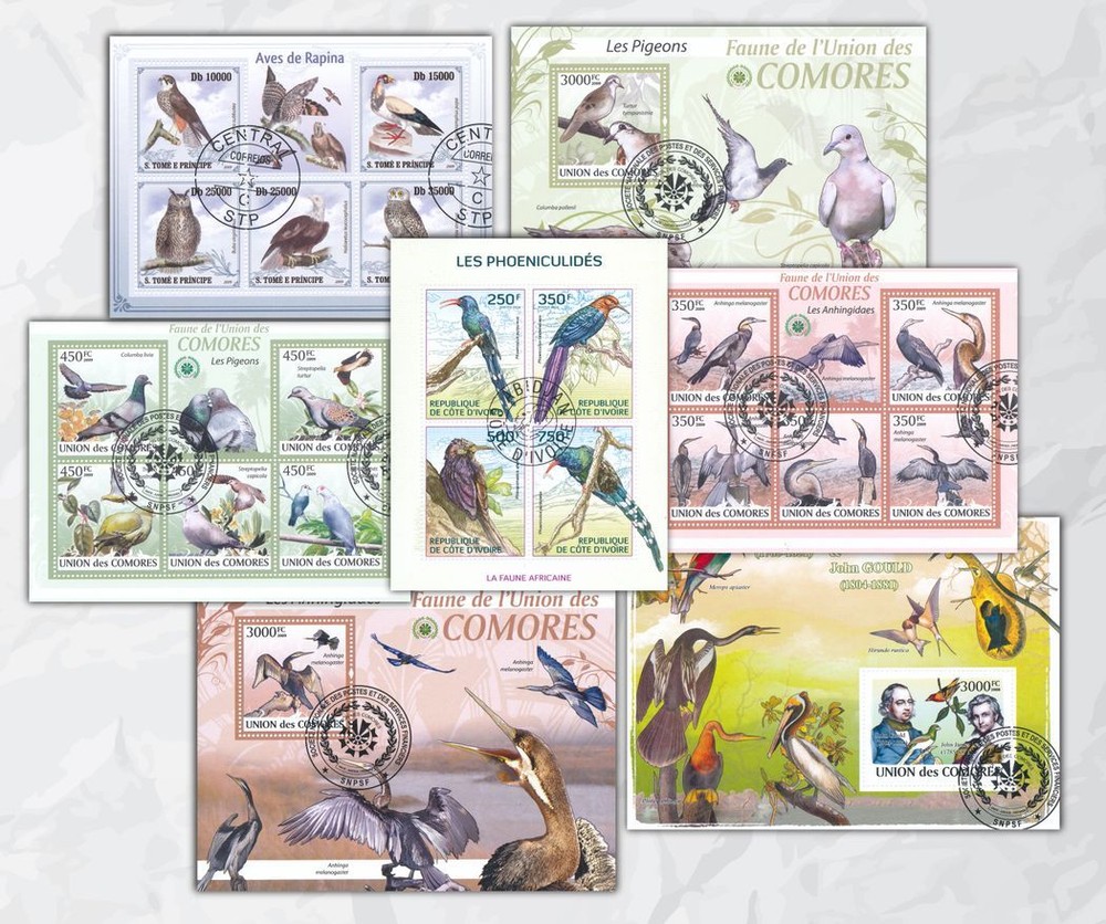 10 diff. topical stamp packets w/ 70 sheets cat. listed (cto) Lot #4