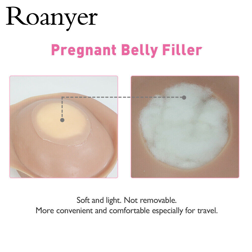 Roanyer Silicone Fake Belly Pregnant Bump 3-9 Months for Crossdresser Props