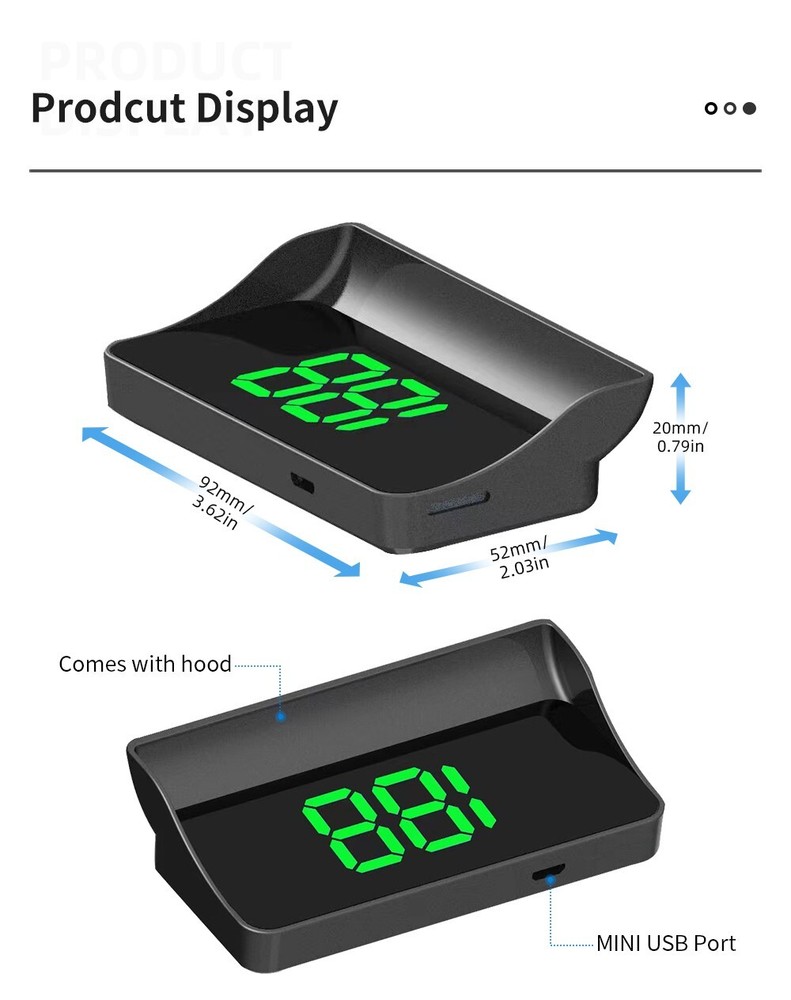 Car Head Up Display Digital Speedometer Windshield Projector KM/H