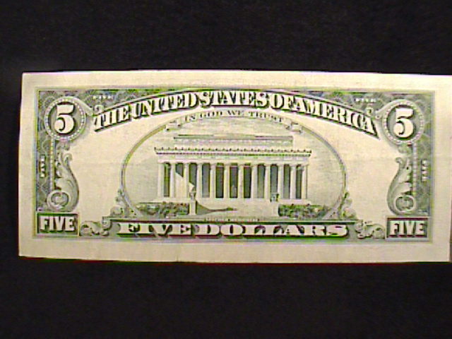 ERROR $5 FIVE DOLLAR BILL, FEDERAL RESERVE NOTE, MISALIGNMENT & MISCUT, NICE