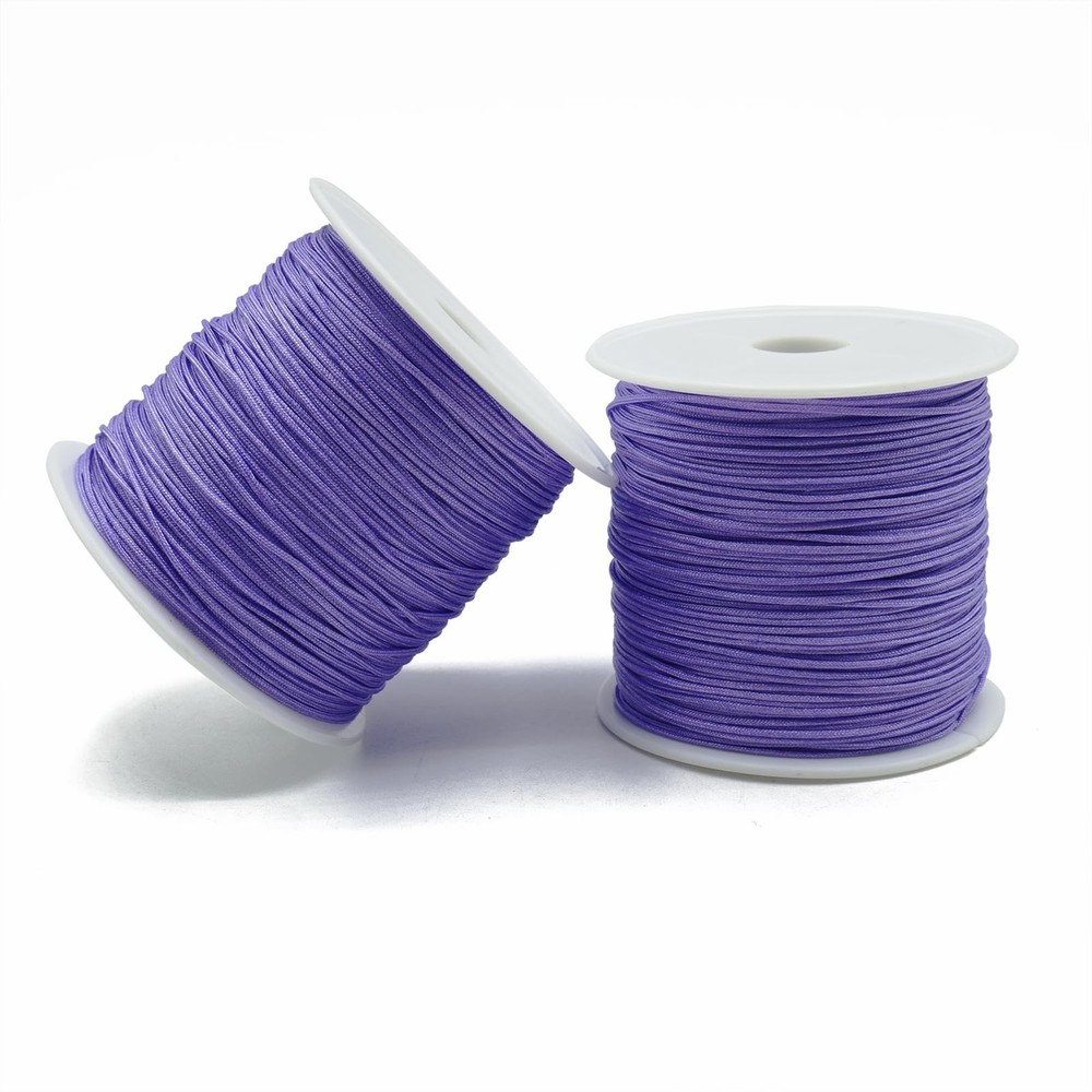 Giftmeet Purple Beading Thread, 2 Rolls Nylon String 2 Rolls, Light
