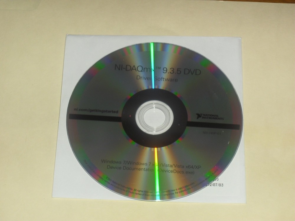 National Instruments NI-DAQmx Driver Software Installation DVD Version 9.3.5