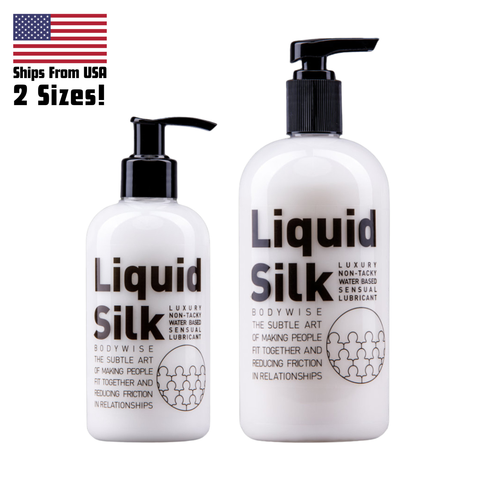 Liquid Silk Personal Lubricant - 2 Sizes Available - Free USA Shipping