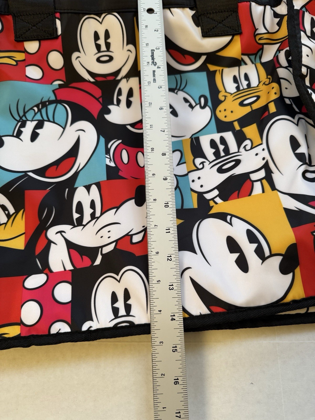 Disney Mickey Mouse And Friends Large Tote Bag Zipper Closure Dual Handles NWT