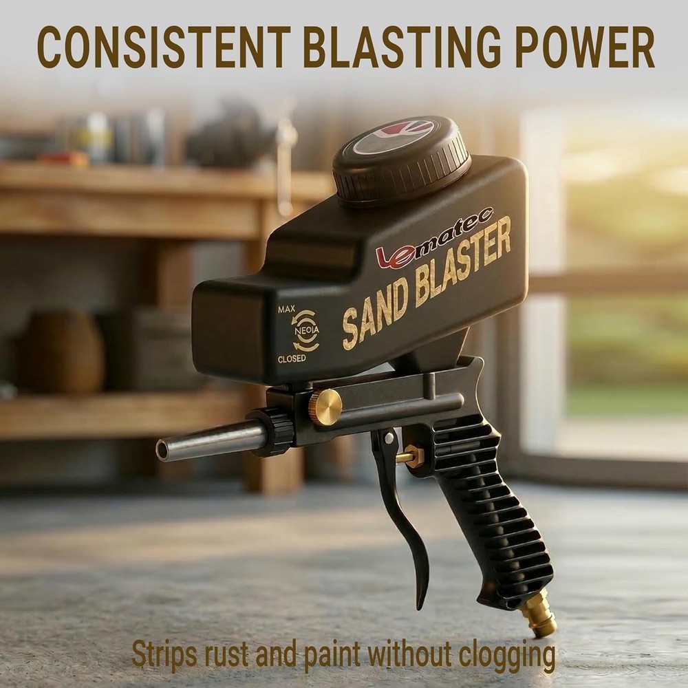 Efficient Air-Powered Sand Blaster Gun Kit - Precision Control & Durable Design