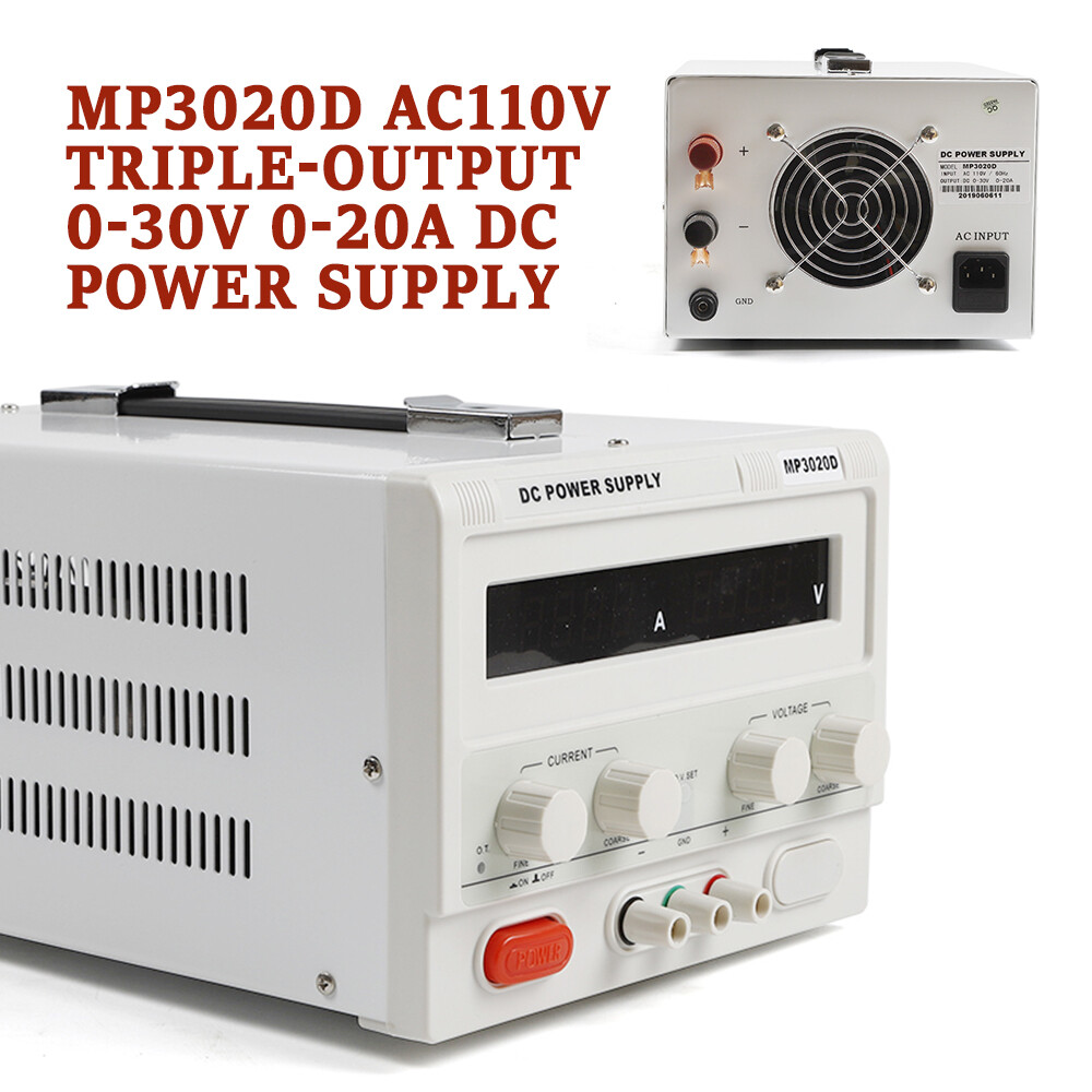 Adjustable 0-30V 0-20A DC Power Supply High Precision Variable Digital Lab Test
