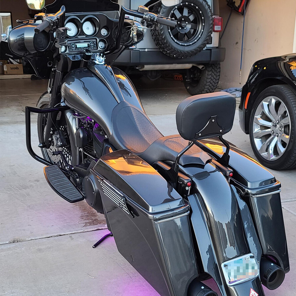 Quick Release Passenger Backrest Sissy Bar Black For Harley Electra Glide 97-08