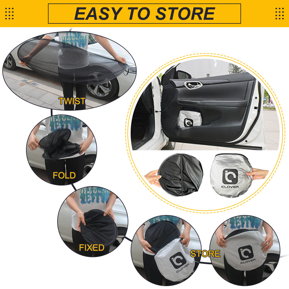 Foldable Car Rear Window Sun Shade Windshield Visor Mesh Cover UV Protection