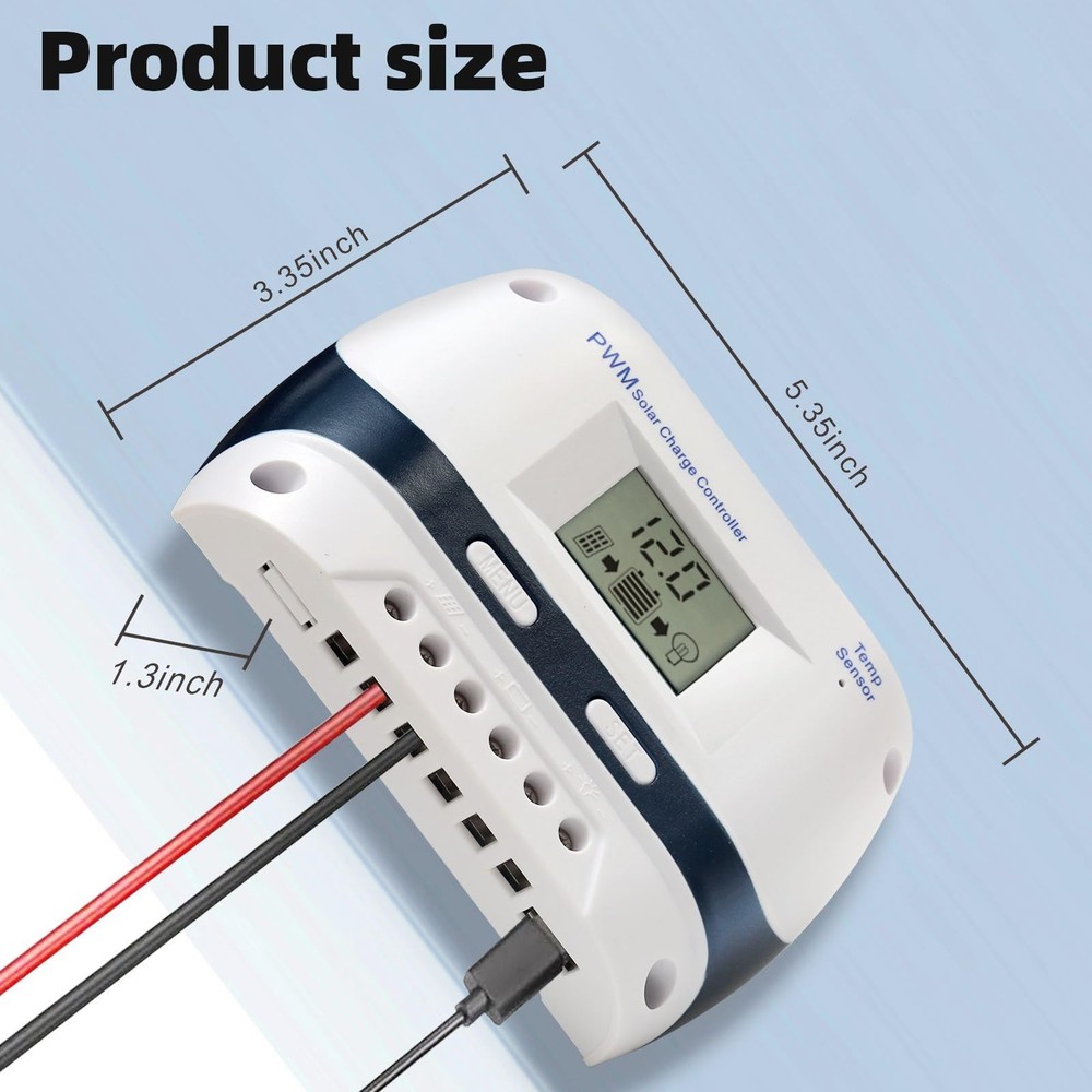 10A 30A Solar Charge Controller 12V/24V PWM Solar Charge Controller with LCD ...