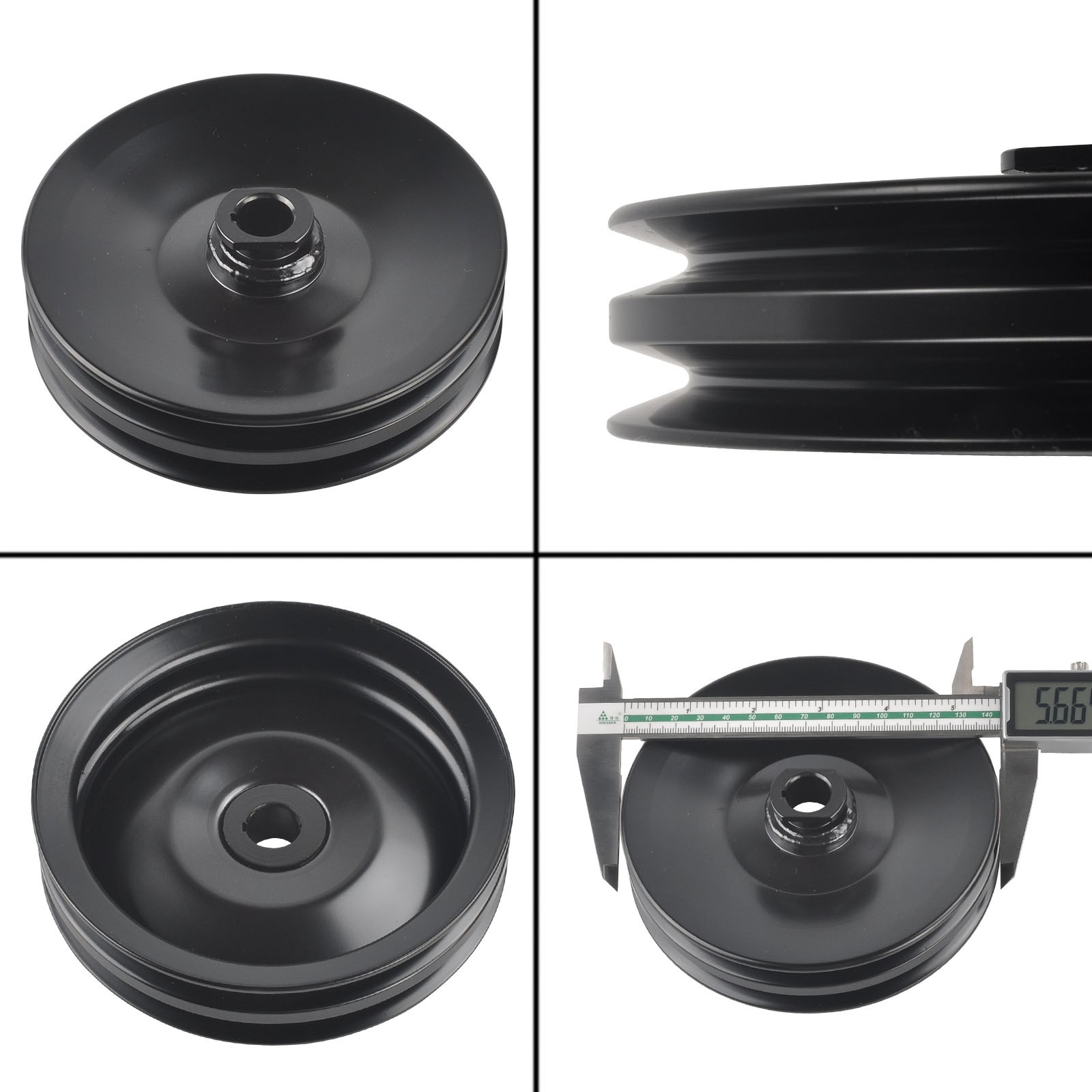 Double-Groove Power Steering Water Pump Crankshaft Pulley Kit for Chevy SBC 305