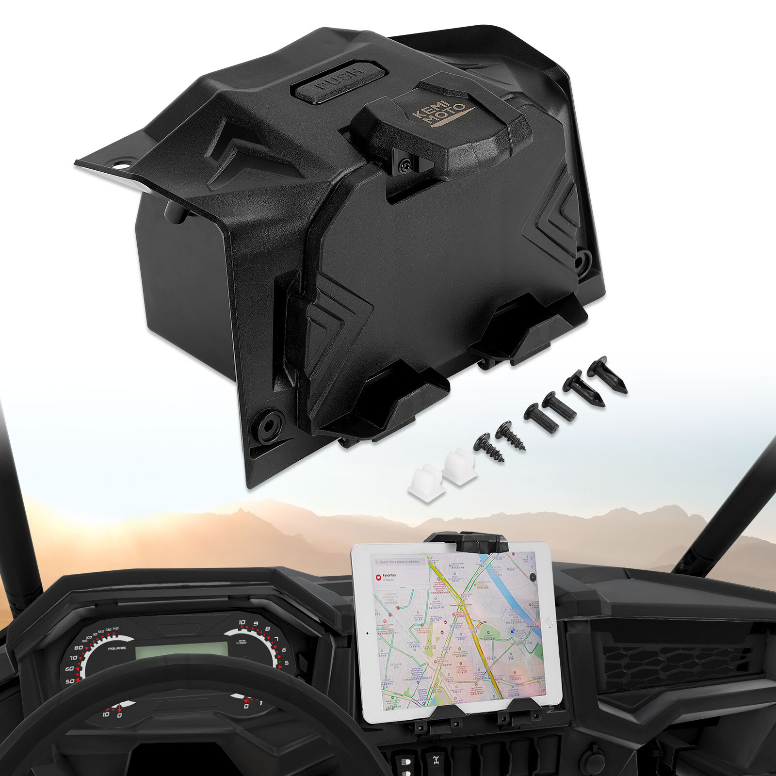 Electronic Tablet Device Holder GPS Mount for Polaris RZR XP 1000 Turbo 2019-23