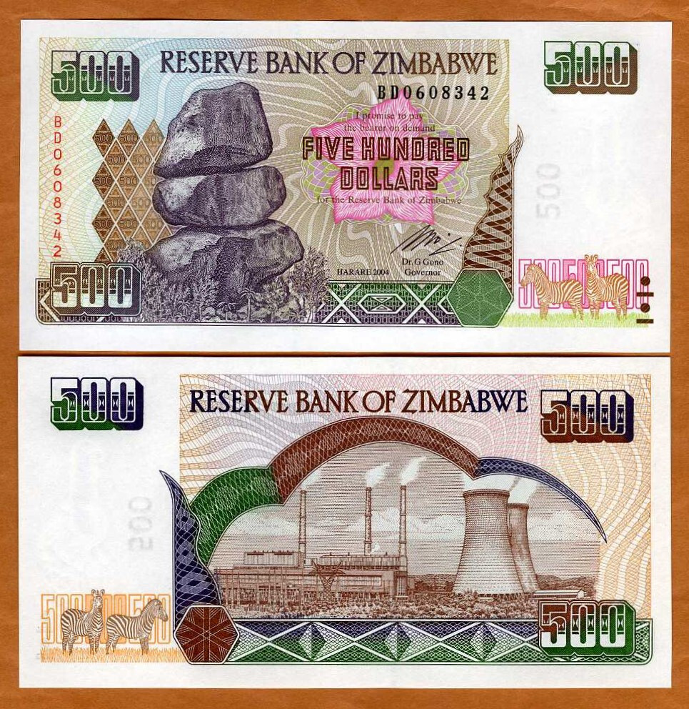Zimbabwe, 500 dollars, 2004, P-11b, UNC