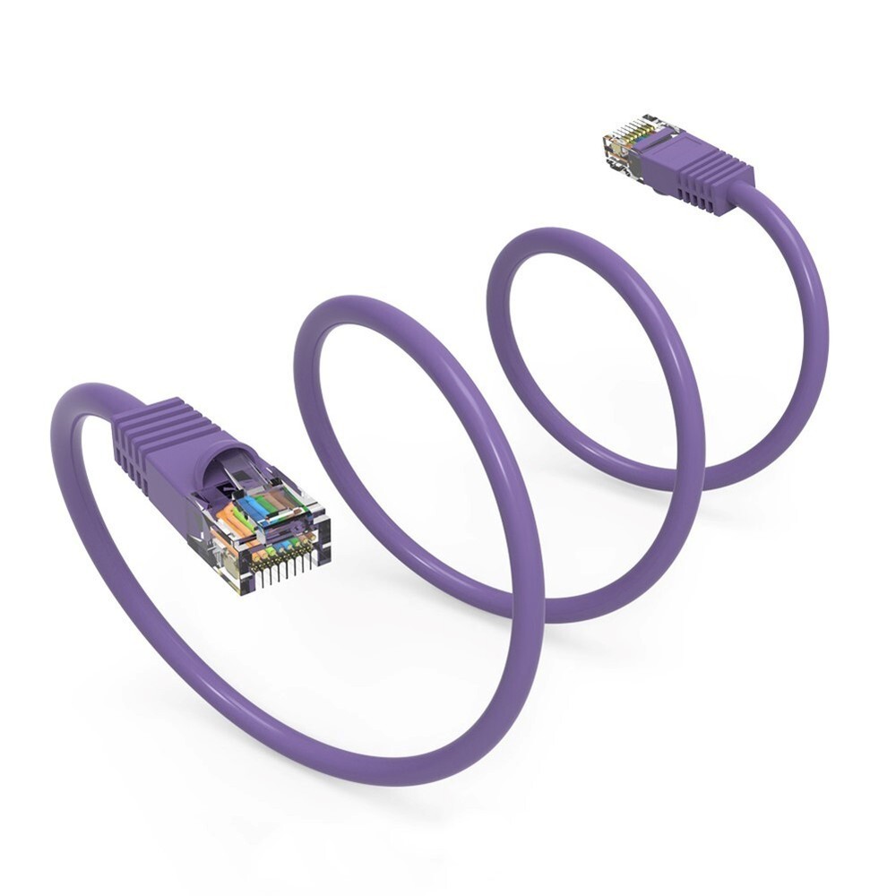 1FT Cat5E RJ45 Ethernet LAN Network UTP Snagless Patch Cable Pure Copper Purple