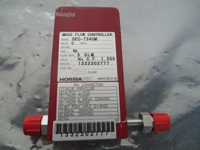 Horiba Stec, SEC-7340M, Mass Flow Controller, 5 SLM N2, 421973