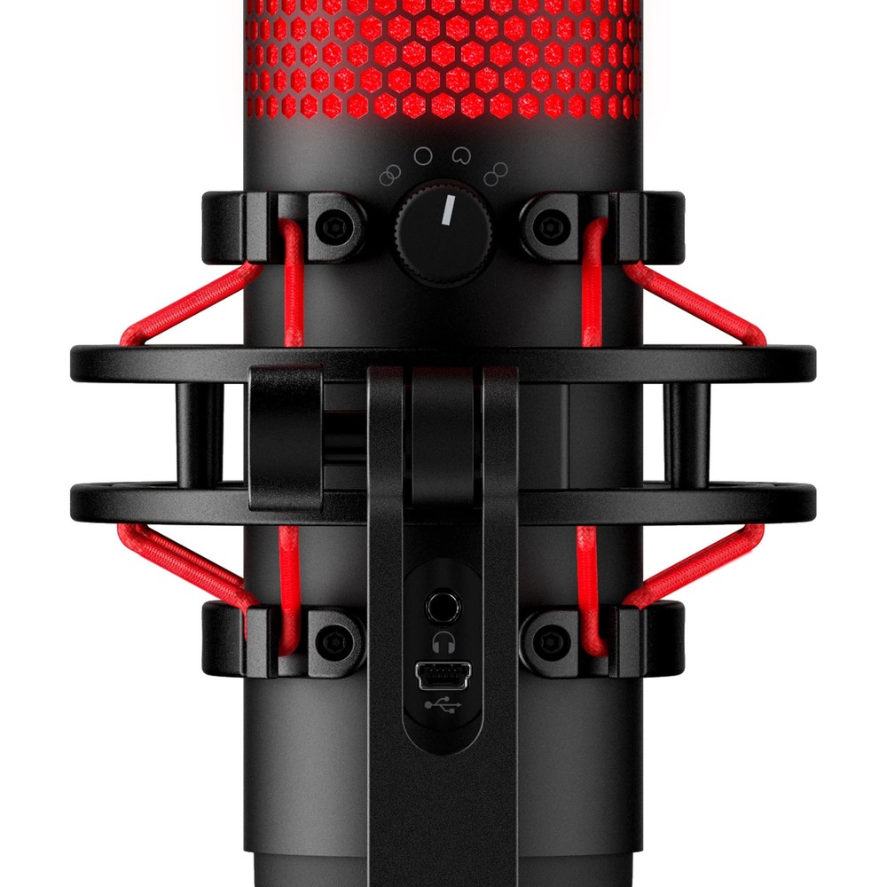 HyperX QuadCast Rouge Black and Red Gaming Microphone with Stand