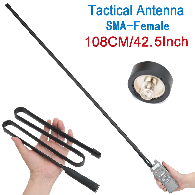 42.5'' SMA-Female Tactical Antenna VHF/UHF 18.9" For Baofeng UV-5R UV-82 Radio
