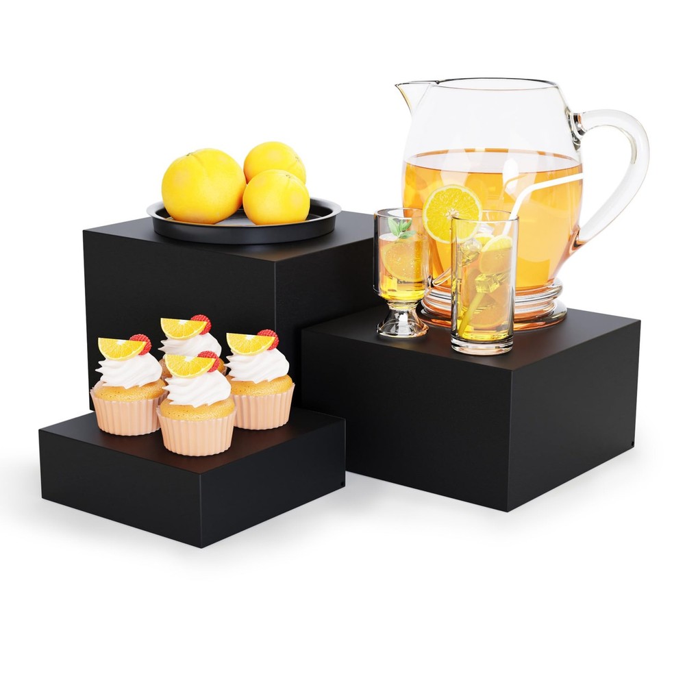 NEETBU Metal Display Stands for Buffet Table - Black & White Cake Risers, Cup...