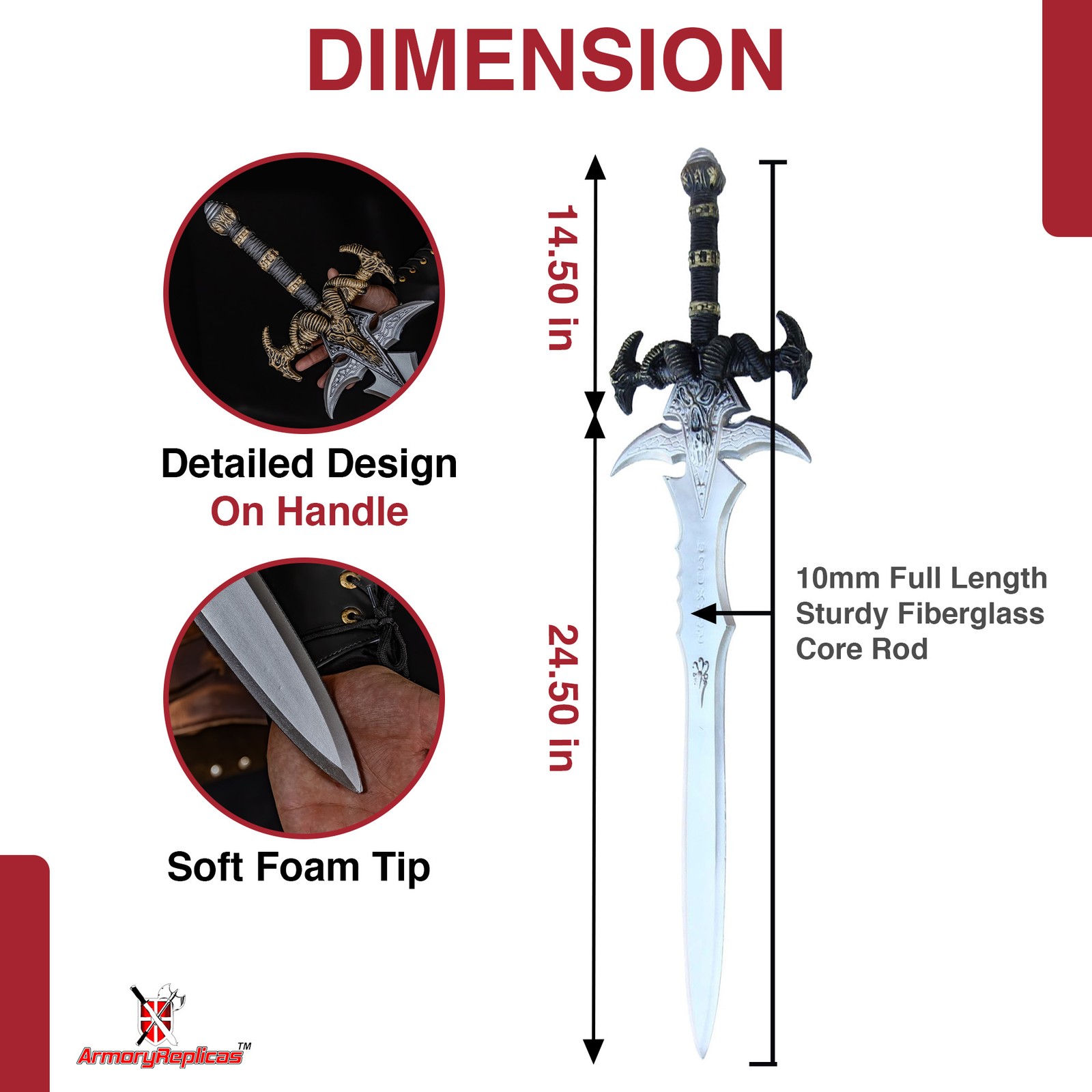 39" Frozen Throne Frost Runeblade Foam Sword: Lich King Cosplay Prop LARP Weapon