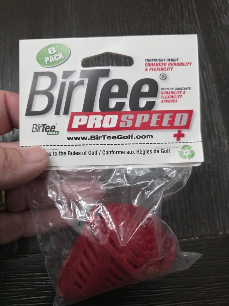 BirTee PRO Speed PLUS Golf Tees - 8 Pack. Indoor/Simulator/Winter Durable Tees