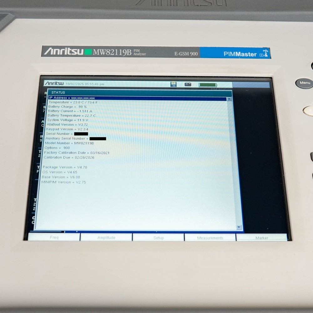 Anritsu MW82119B Passive Intermodulation Analyzer for E-GSM 900