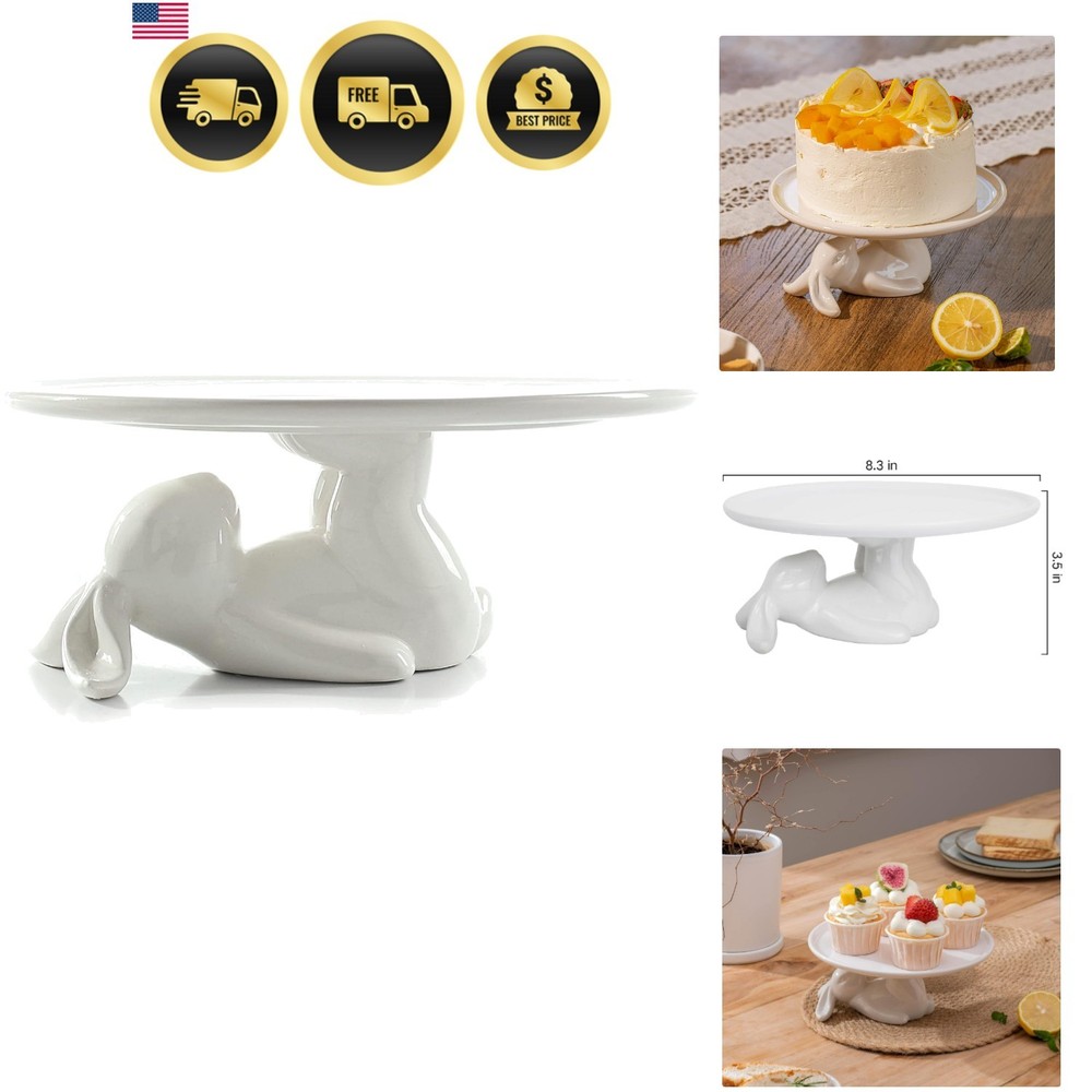 Cupcake Stand, Easter Decorations, Ceramic Dessert Plates for Eggs and Cookie...