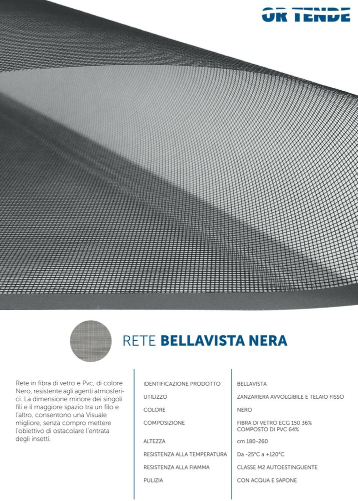 BELLAVISTA NERA Custom Made Replacement Net for Reelable Mosquito Nets
