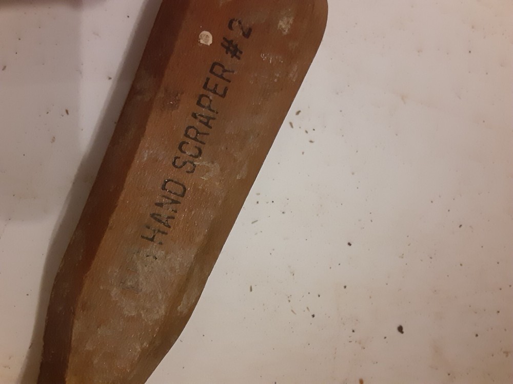 Vintage Paint Hand Scraper Wood Handle #2 replaceable blade 9.25" Lg