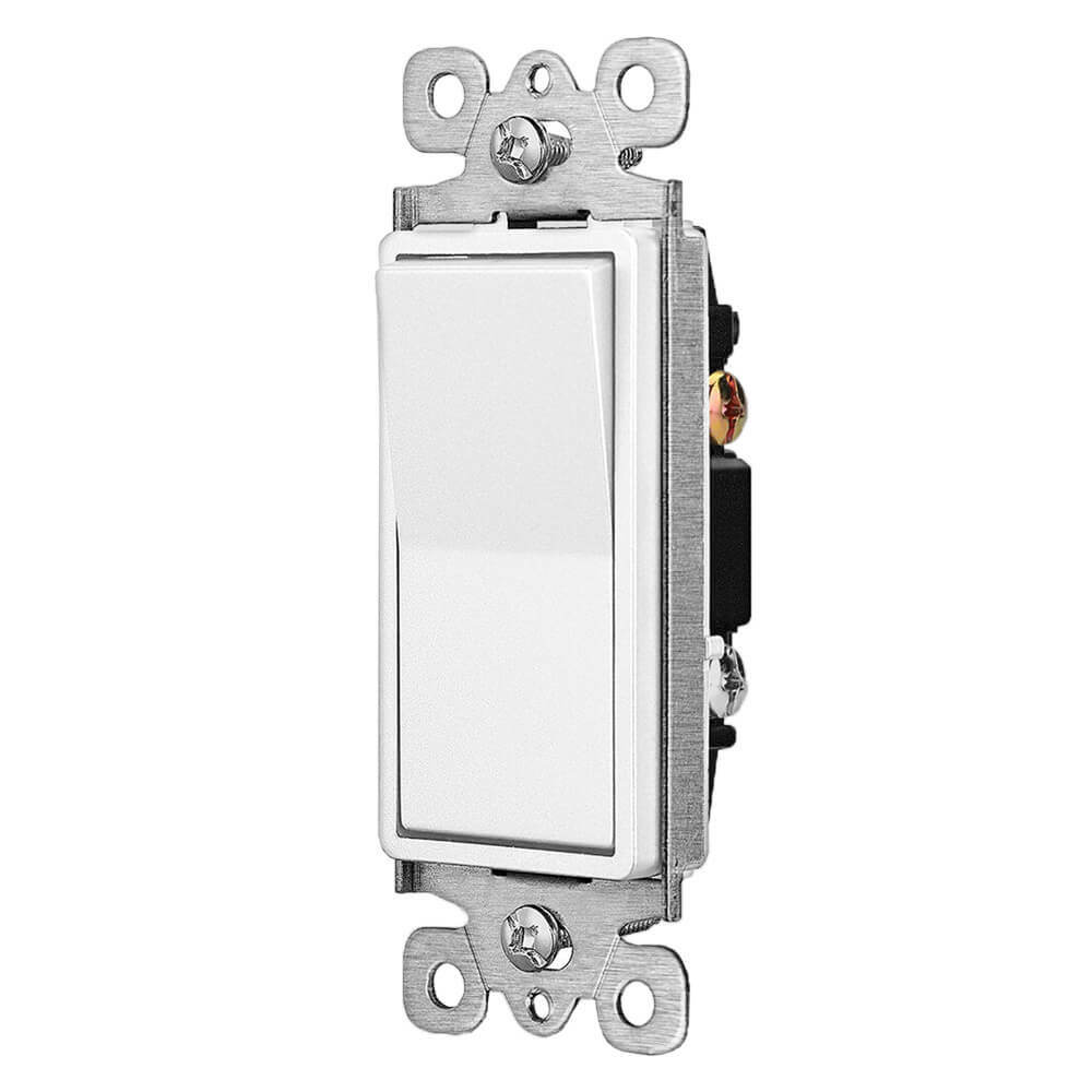 8 PK Paddle Rocker Switch Single Pole ON/OFF Wall Light Switch Replacement White