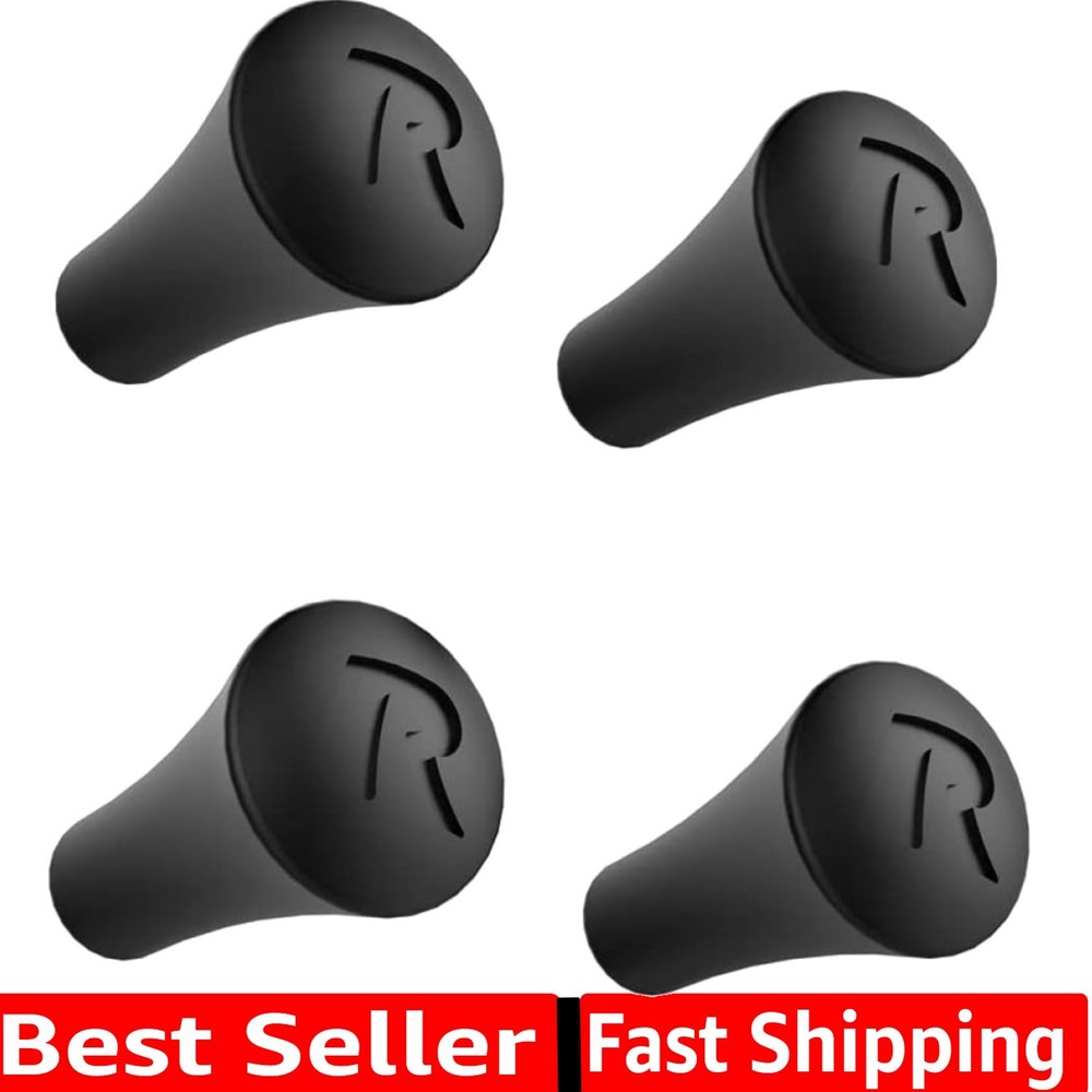 RAM X-Grip Replacement Caps - 4-Pack Black Rubber with Adhesive Mounting