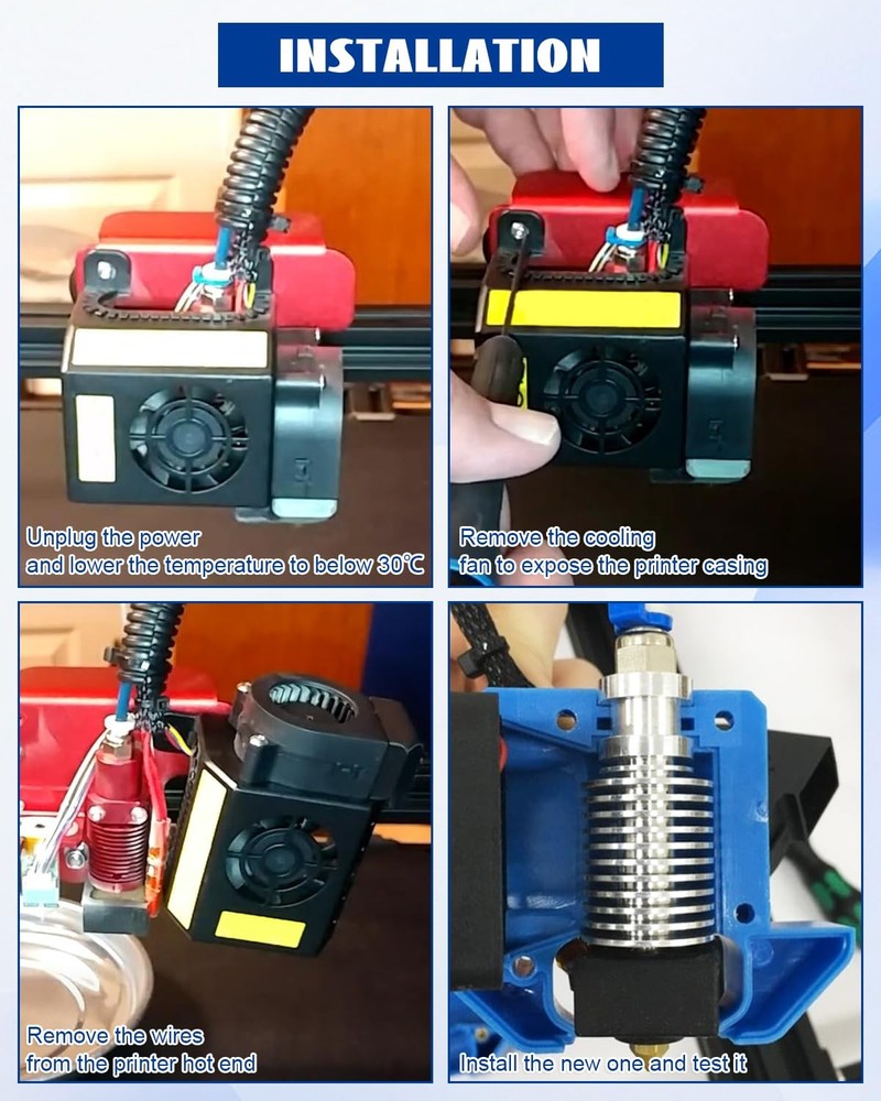Hot End Kit Compatible with Creality CR-10 V2 V3 3D Printer, Assembled...