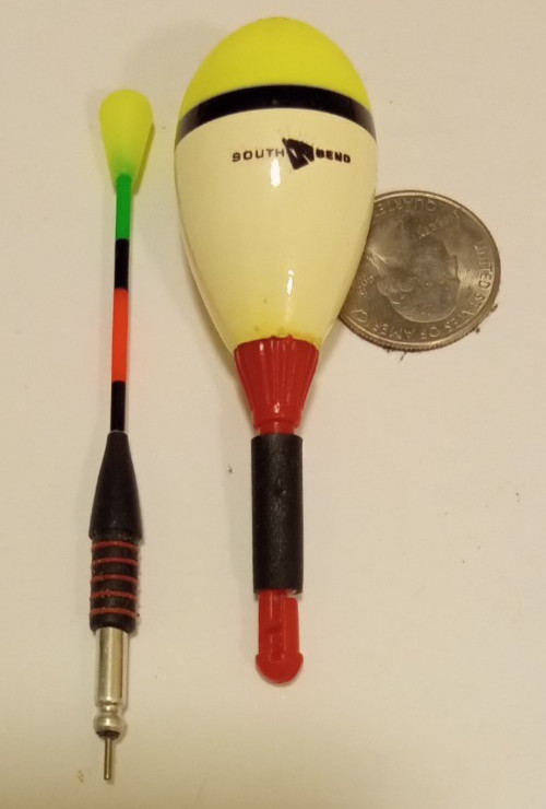 5-piece LOT South Bend 7/8" Light Up Balsa pole slip Float Bobbers crappie night