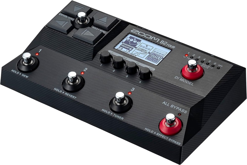 Zoom B2 Four Bass Multi-Effects Processor with 6 DI Boxes, Multi-Layered...