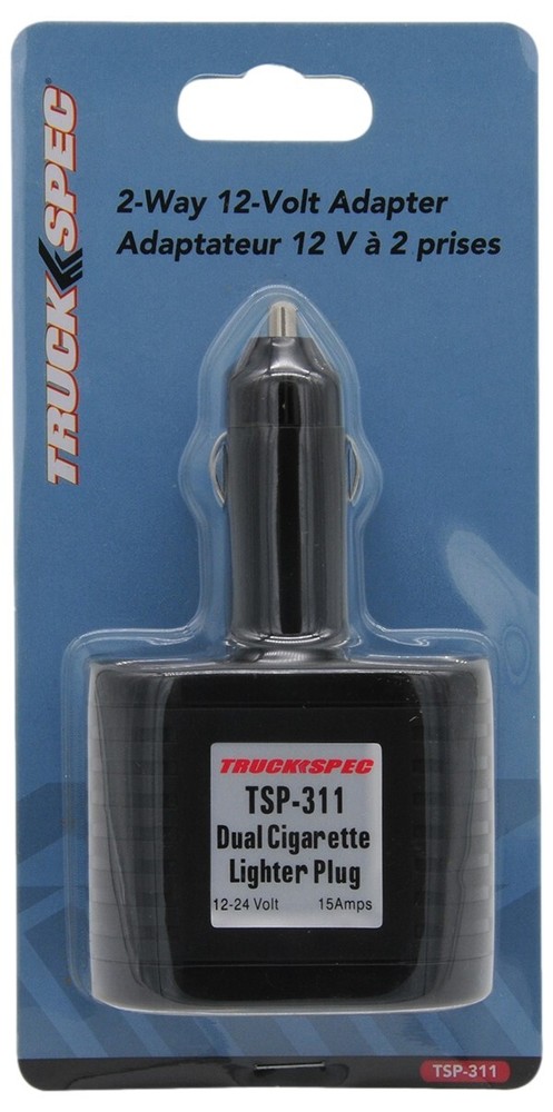 TruckSpec TSP-311 Cigarette Lighter Adapter 2 Socket Splitter for 12V Devices