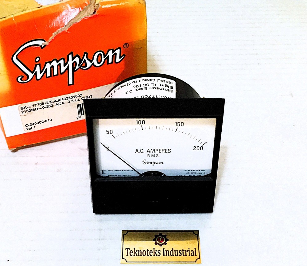 SIMPSON 2153 PANEL AMMETER 0~200 AC AMP  2153MD
