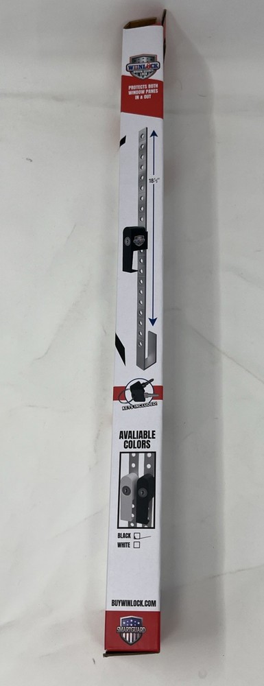Smart Guard WL18SECURITY Winlock Window Security Lock, 18" Bar - White - Qty 1