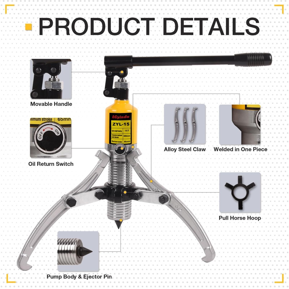 Bearing Puller w/2/3 Jaws Heavy Duty Hydraulic Puller Hydraulic Gear Puller