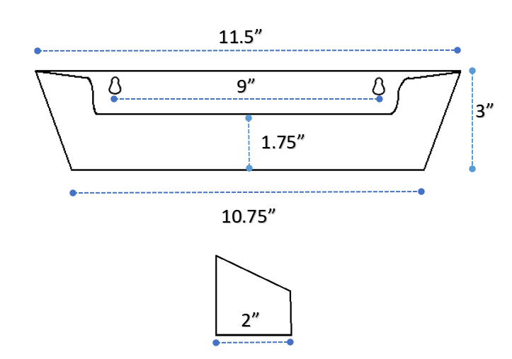 11.75" INCH SINK FRONT TIP OUT TRAY SPONGE HOLDER (KIT OR HINGES OR TRAY)