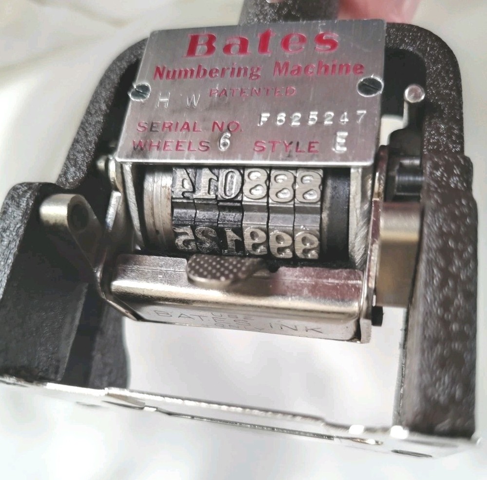 Vintage Bates Multiple Movement Numbering Machine Stamp 6 Wheels Style E