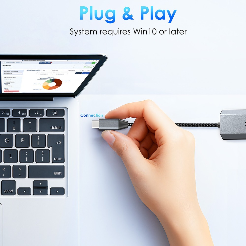 2.5G/5G 95W PD USB-C Ethernet Adapter 10/100/1000Mbps iPhone 17/Mac/Win/Linux