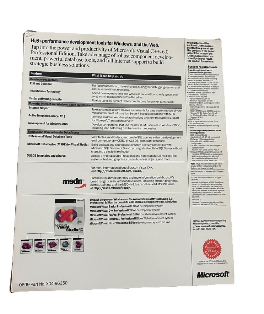 Microsoft Visual C++ 6.0 Professional Edition, UPGRADE