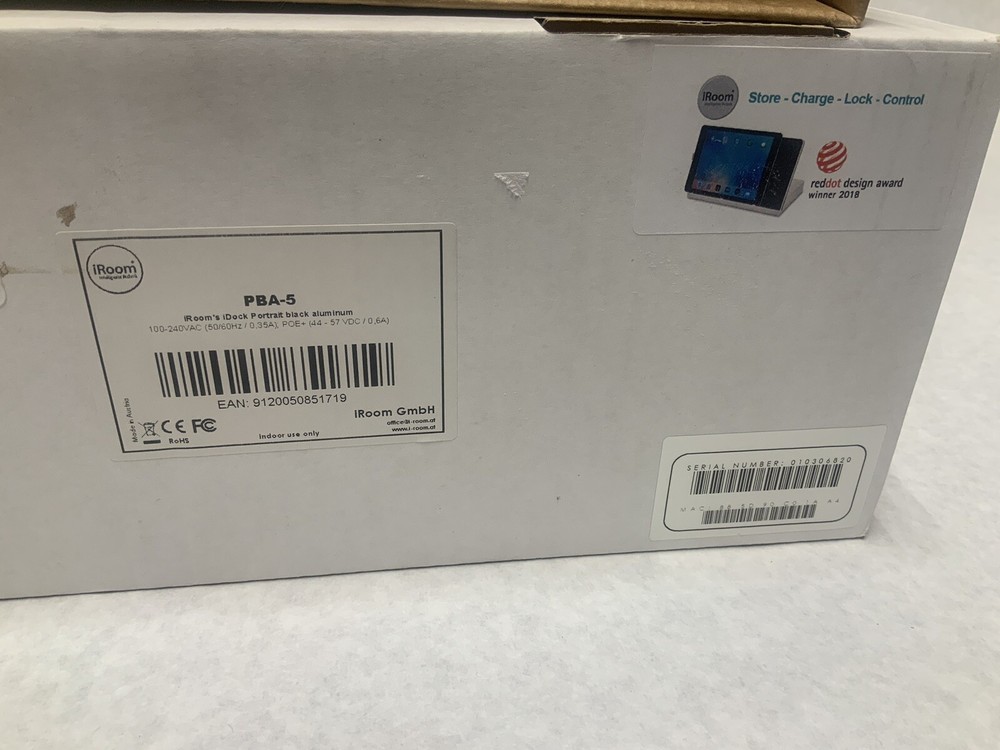 iRoom iDock ejectable iPad Motorized Wall Mount & Back Box Lighting Plug Black