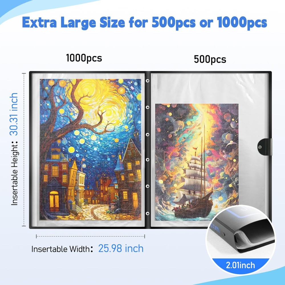 Extra Large Puzzle Storage Folder Keeper for Jigsaw Enthusiasts - Space-Savin...