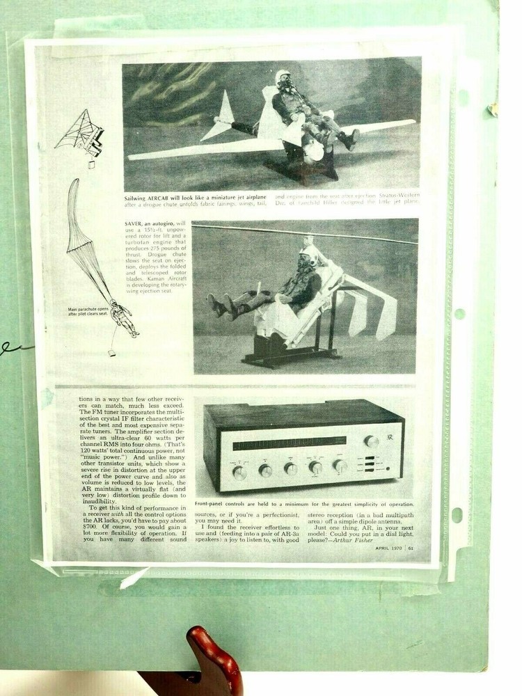 Sailwing Ejection Seat Deployment System ORIGINAL Camera Ready Newsmag Copy